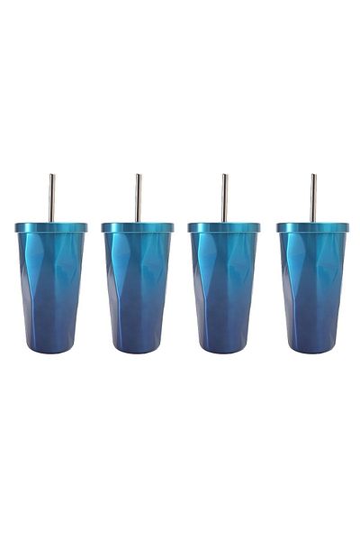 Weather Forecast 4 Pieces Steel Cane 500 ml Cold Hot Drink Thermos Flask cin342mv-4