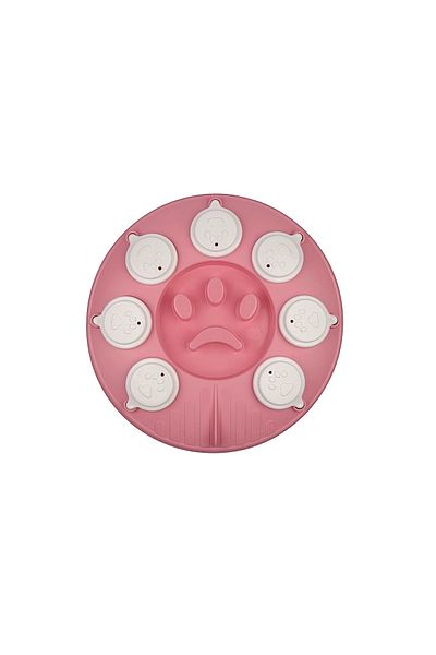 Glipet Cat Dog Puzzle and Slow Food Bowl Pink-White