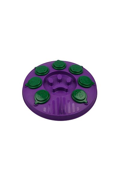 Glipet Cat Dog Puzzle and Slow Food Food Bowl Purple-Green