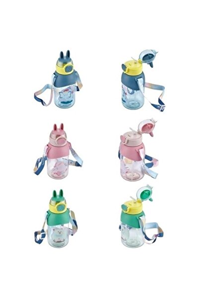 Vagonlife 650ml Dark Blue Neck Strap Water Bottle with Straw and Lockable Lid6975072051080