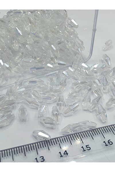 CRYSTALSHOP Оформени мъниста 4*8 ечемичени кристали (100 гр. - 550 броя)