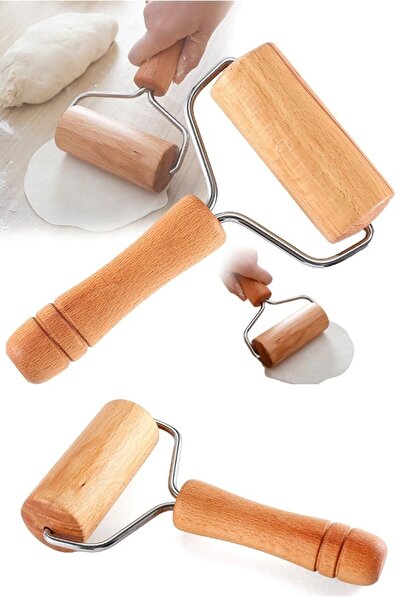 AYGÖREN HOME Wooden Handle Dough Roller Roller Smooth Rolling Pin Pizza Pastry Roller Roller