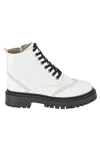 NOOSY Women's White Zippered Boots