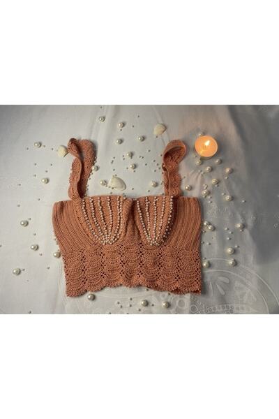 NF Crop El örgüsü Crop Büstiyer El işi