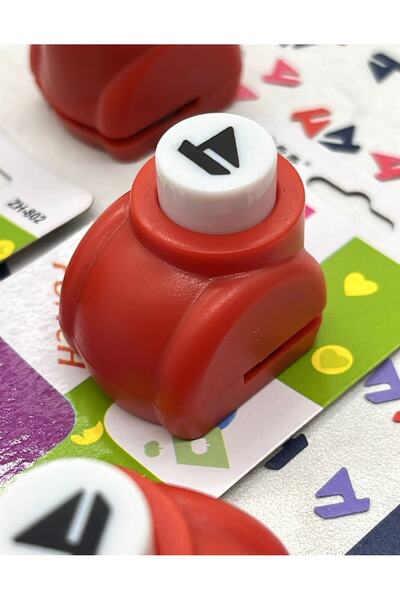 Kağıt Gemi Dükkan Yelken Desenli Kırmızı Mini Delgeç