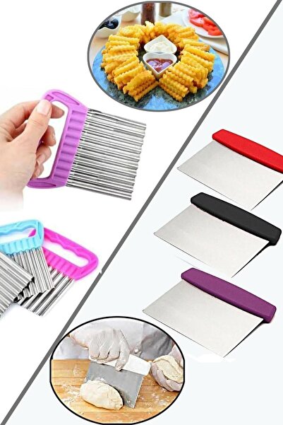 AYGÖREN HOME 2-Piece Steel Dough Cutter and Shaped Vegetable Slicer Set Asorti