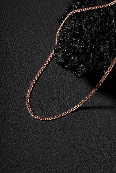 Takıdepo Barlı Model Gümüş Zincir Rose Kaplama 2,30 Mm Genişlik
