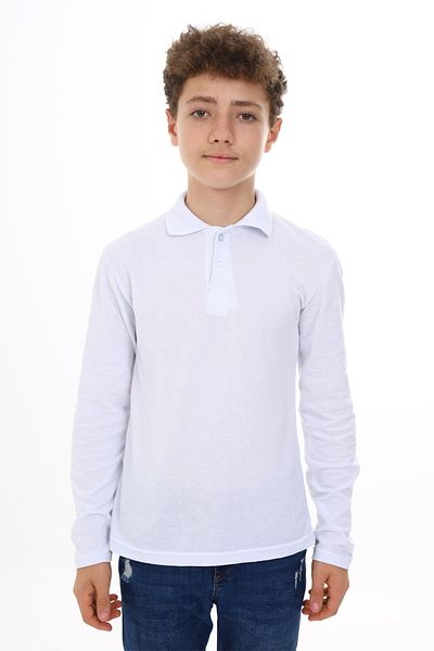 e-çocuk Polo Collar White Lacoste School Sweatshirt