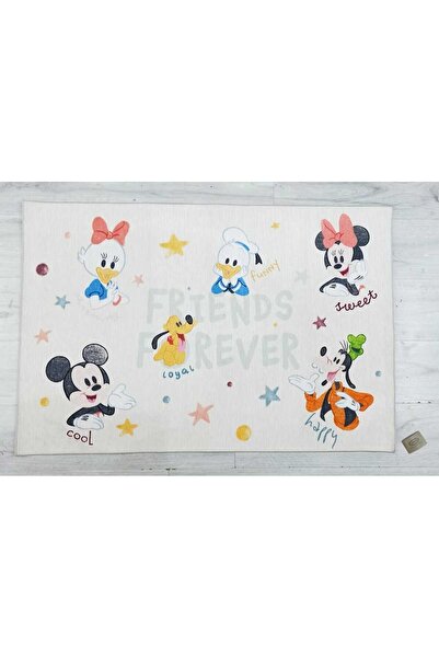 Taç Disney Mickey Minnie Mouse Çocuk Odası Halısı 80x 120 Cm