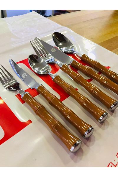 Porio 36 Piece Brown Spoon Set for 6 People