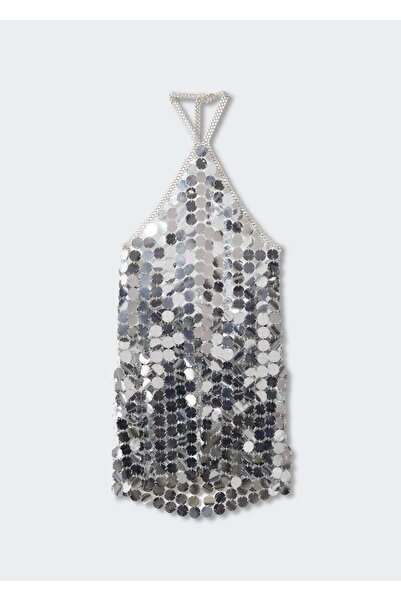 MANGO Woman Dress with metallic disc