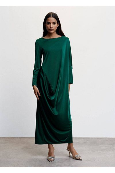 MANGO Woman Rochie drapată din satin