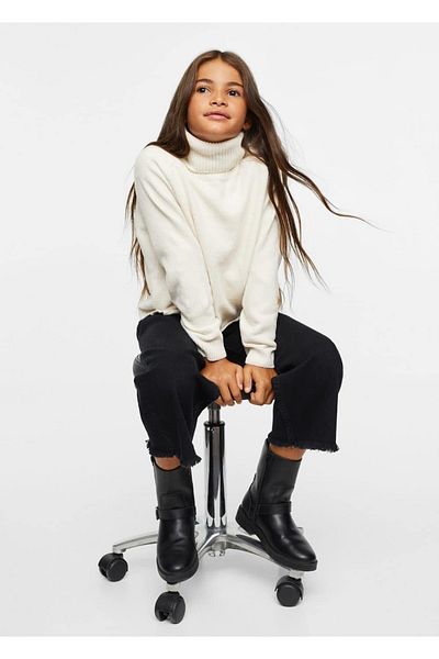 MANGO Kids White Sweater with Skirt for