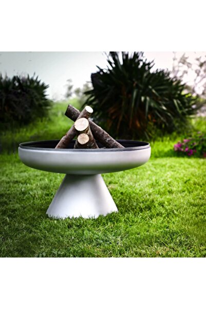 Starfire GÜMÜŞ YUVARLAK BAHÇE ŞÖMİNESİ ATEŞ ÇUKURU 60CM