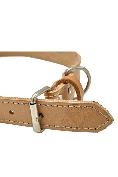 TB Leather Deri Köpek Tasması - Sağlamlık Garantili - Bitkisel Tabaklanmış Deri Dikişli Boyun Tasma