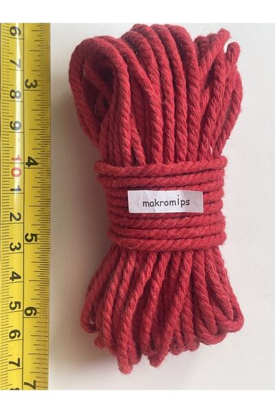 Makromİps MAKROME İP (10 metre) 3 BÜKÜM BURGU PAMUK HALAT ANAHTARLIK GÖKKUŞAĞ...