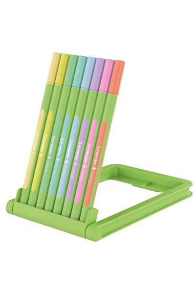Schneider Pen 8 Pastel Renk 0,4 mm ince uçlu Tükenmez Kalem Seti-Keçe Uçlu Fi...