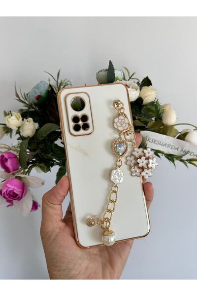 Aksesuarda Moda Redmi Mi 10t-10t Pro Uyumlu Çiçekli Taşlı İncili El Geçmeli L...
