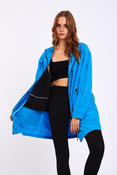 Moda Tuğram Micro Midi Синій дощовик і вітровка