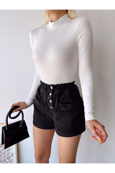 schlank Γυναικεία μπλούζα με μακρυμάνικο γιακά από βισκόζη