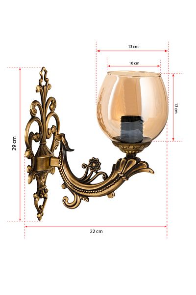 DEDE SINGLE SAVA LAMP WITH TOLD HONEY GLASS