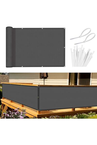 VipDeluXe Sunnylaxx balkon brandası, 120 x 300 cm, rüzgar koruması, ışık geçi...