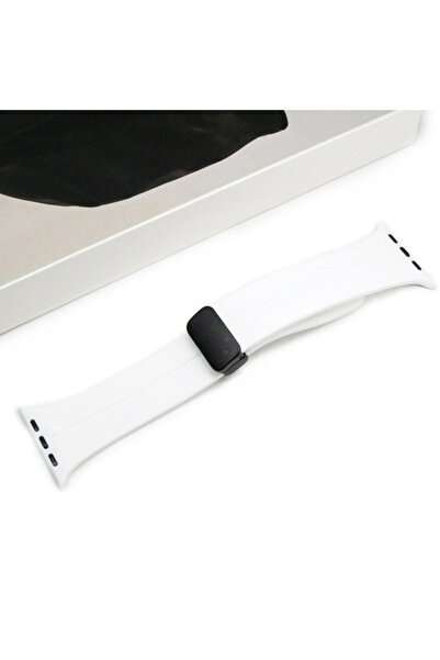 Ally Apple Watch 7-8 45mm 6-5-4 44mm Manyetik Uçlu Silikon Kayış Kordon 3-2-1...