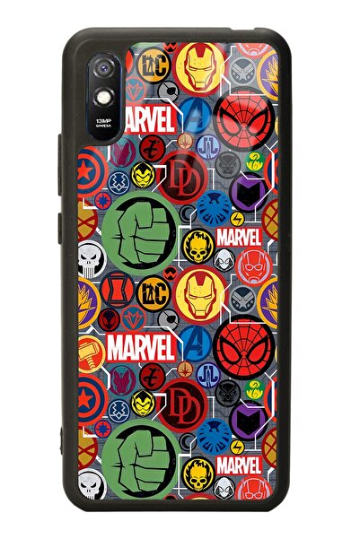 Spoyi Xiaomi Redmi 9A Marvel Face Tasarımlı Glossy Telefon Kılıfı