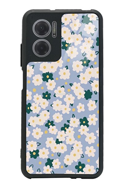 Spoyi Xiaomi Redmi Note 11E Daisy Pattern Tasarımlı Glossy Telefon Kılıfı