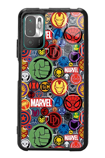 Spoyi Xiaomi Redmi Note 10 5g Marvel Face Tasarımlı Glossy Telefon Kılıfı