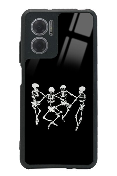Spoyi Xiaomi Redmi Note 11E Dancer Skeleton Tasarımlı Glossy Telefon Kılıfı