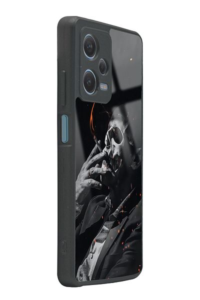 Spoyi حافظة هاتف لامعة بتصميم جمجمة دخانية لهاتف Xiaomi Redmi Note 12 Pro 5g