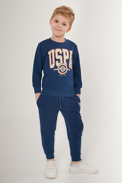 U.S. Polo Assn. ΒΑΣΗ. Σετ ανδρικής φόρμας Polo Assn Clined Line Dark Blue