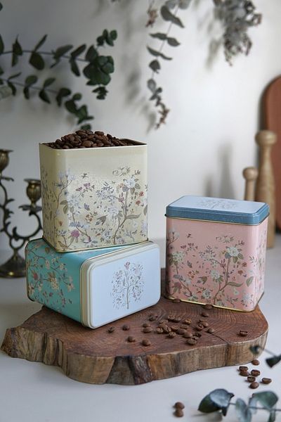EVLE Erb36U2 Rectangular Storage Container 8 X 12 X 12 Cm, Set of 3, Botanica