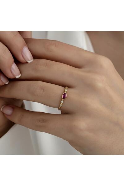HEMS JEWELLERY 14 Ayar Altın Olips Yüzük (PEMBE)
