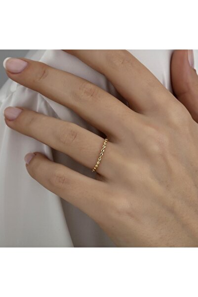 HEMS JEWELLERY 14 Ayar Altın Mini Hegzagonal Kombinlenebilir Minimal Yüzük