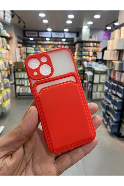 Apple İphone 13 Mini Kılıf Kredi Kartlıklı Silinebilir Mat Silikon Kapak Kilif