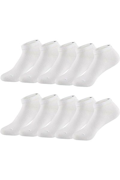 Meguca Socks Бели памучни чорапи с обувки с дължина до глезена 10 чифта Икономичен пакет
