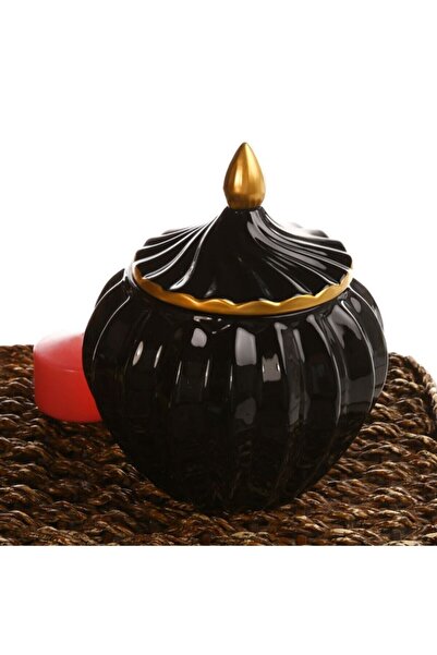 Carmen Seramik Roma Büyük Boy Dekoratif Obje - Parlak Siyah