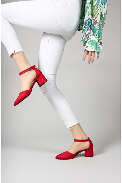 Riccon Women's Heeled Shoes00123801 Red Suede