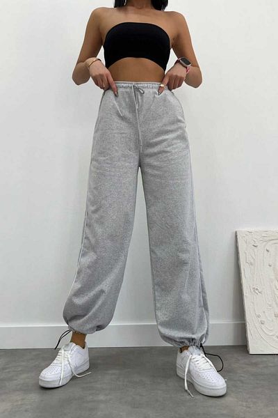 FAVORİST Γκρι πλαϊνό φαρδύ παντελόνι Unisex