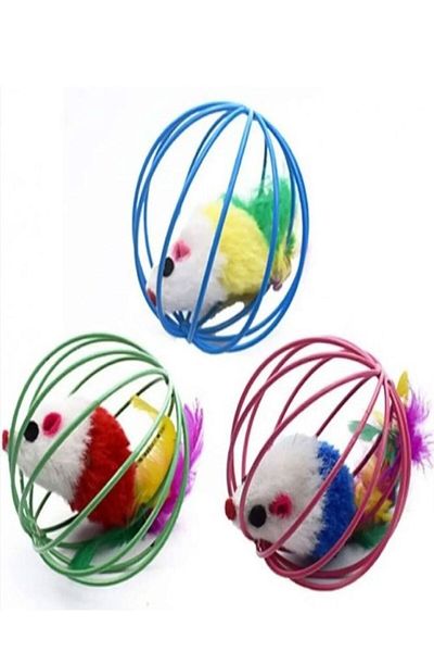 Fashion Base 6 Cm Cat Dog Play Ball - Caged and Colorful Mouse