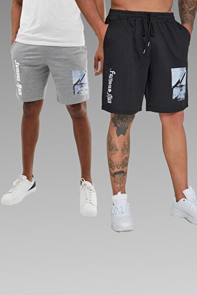 DAXİS Sportwear Company Ανδρικό σορτς 2 τεμαχίων με στάμπα