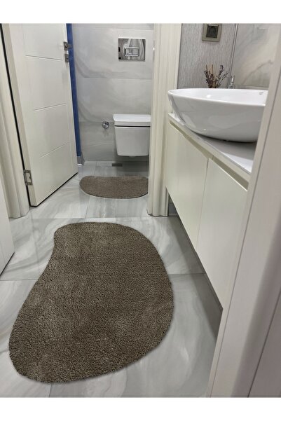 vescarpet station سجادة حمام من القطيفة المقطوعة بالليزر مكونة من قطعتين بتصم...