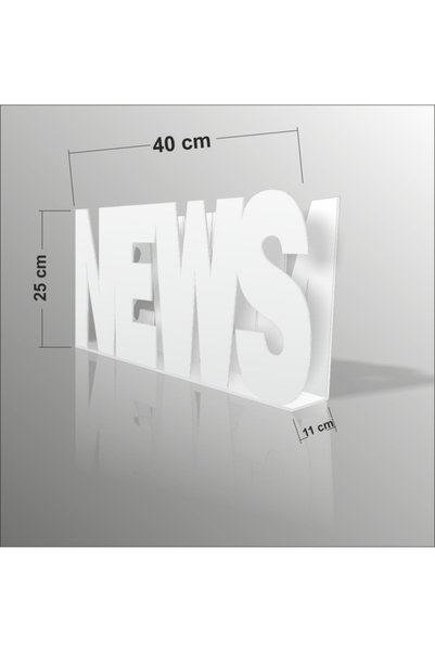M3DECORİUM 40X25Cm Beyaz News Yazılı Gazetelik Broşürlük İnsörtlük Dergilik