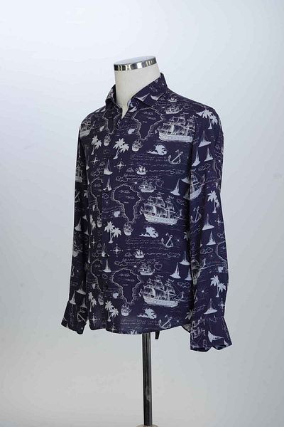 Paul Martin Canadian 50% Cotton, 30%Viscose, 20%, Digital, Patterned, Men's Shirt PM3516R09