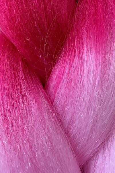 Eva Peruk Afrika Örgüsü Rasta Ve Box Braid Için Sentetik Saç 100 Gram - Koyu Pembe/açık Pembe Ombreli