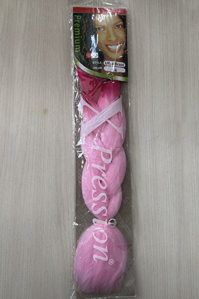 Eva Peruk Afrika Örgüsü Rasta Ve Box Braid Için Sentetik Saç 100 Gram - Koyu Pembe/açık Pembe Ombreli