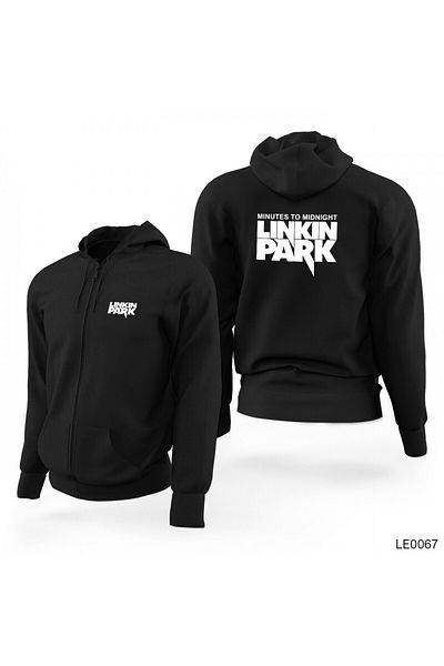 Z zepplin Суитшърт с качулка Linkin Park Black Zippered Limited Edition
