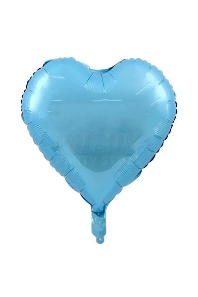 Huzur Party Store Blue Color Heart Foil Balloon 45 Cm 18 inch Shiny Helium Compatible Concept Party Birthday Balloon